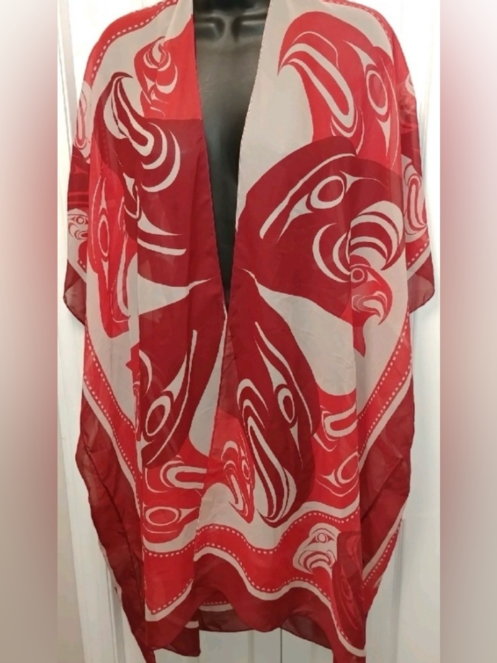EAGLE 🦅 NATIVE NORTHWEST large wrap scarf Kimono 👘 Cover Up 🆙
